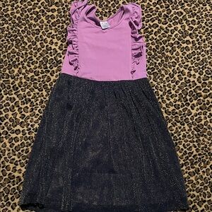 Kimi + Kai Girls size 8  Purple Ruffle Bodice Sparkle Skirt Dress